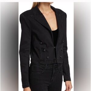 L’AGENCE  Dolly Cropped Denim Blazer size M